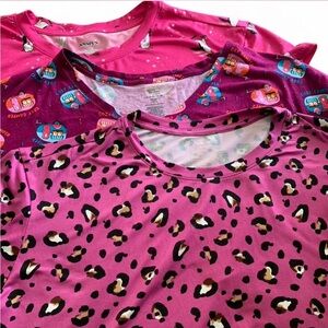 Womens Fuchsia Leopard& Camper Print & Penguin Nightgowns size L-XL